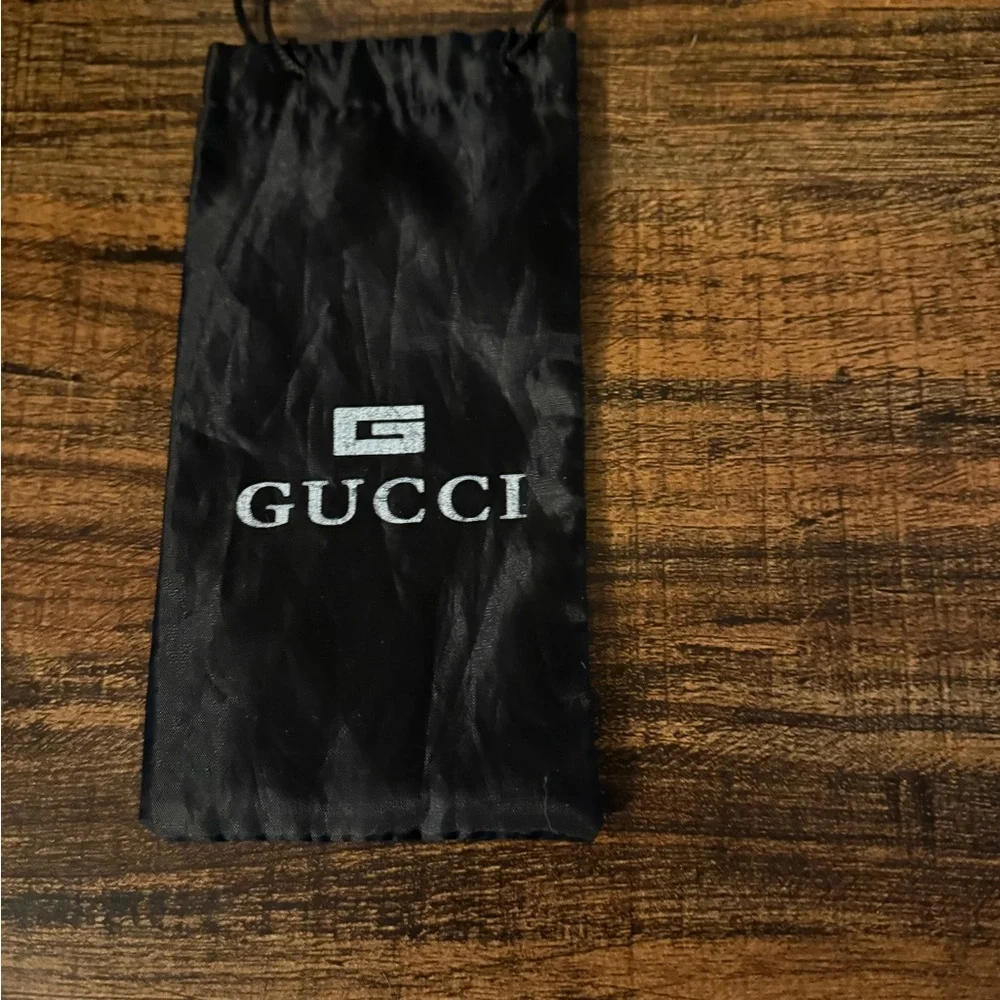 Gucci Black Satin Drawstring Bag